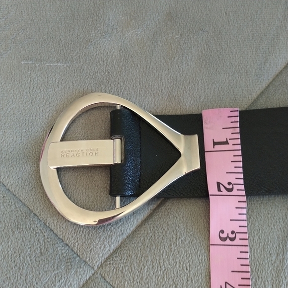 Kenneth Cole Reaction Black Belt w Silver tone Buckle M - Picture 4 of 7